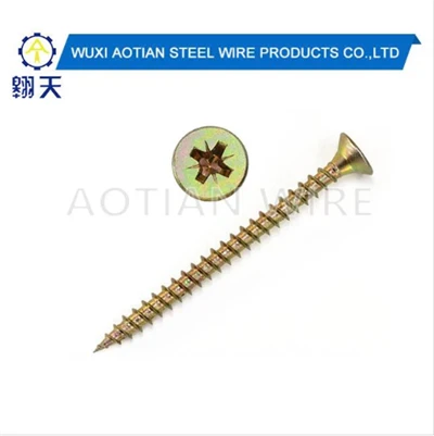 Houtgele zinkspaanplaatschroeven.